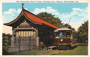 Fairmont Trolley Station  Philidelphia Pennsylvania L2953 Antique Postcard