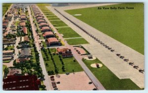 SAN ANTONIO, Texas TX ~ Aerial View KELLY FIELD 1940s WWII Era Military Postcard