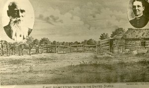 Postcard RPPC View of First Homestead Taken in the United States.       aa6