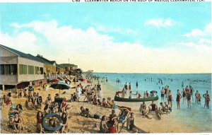 VINTAGE POSTCARD CLEARWATER BEACH ON THE GULF OF MEXICO CLEARWATER FLORIDA 1930s