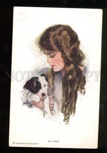 3029126 All Mine BELLE w/ Puppy Dog by Harrison FISHER old #835