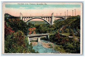 c1920 Aerial View Harrison Ave Viaduct Scranton Pennsylvania PA Vintage Postcard 