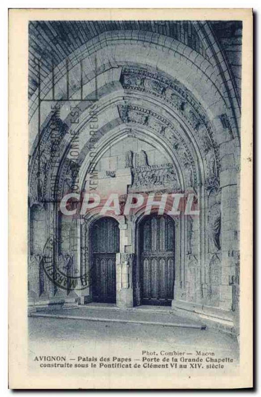 Old Postcard Avignon Palace of the Popes Gate of the Great Chapel