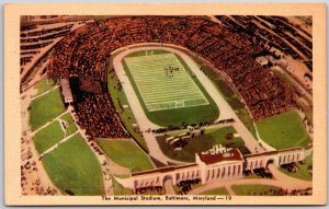 Baltimore Maryland MD, Aerial View of The Municipal Stadium, Vintage Postcard