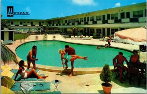 Vtg Miami Beach Florida FL Monaco Luxury Resort Motel Swimming Pool Postcard