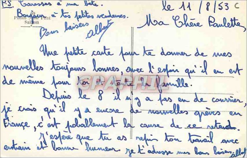 Postcard Modern Saigon Charrette buffalo Moi Genre