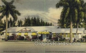 Miami Florida USA Linen Miamis Famous Cottage Inn Unused 