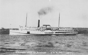 City of Bangor Boston Boat at Boothbay Harbor ME Real Photo Postcard