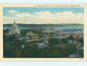 W-Border MILITARY - AERIAL VIEW OF NAVY ACADEMY Annapolis Maryland MD J8600
