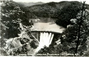 1940 Cheoah Dam Carolina Aluminum Co. Tapoco North Carolina RPPC Photo Postcard