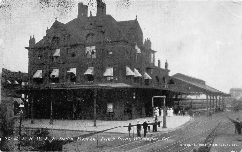 H76/ Wilmington Delaware Postcard c1910 PRW Railroad Depot Station 111 