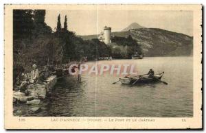 Old Postcard Lake Annecy Duingt D Port And Chateau