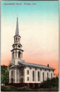 Congregational Church, Ellington CT Vintage Postcard P26