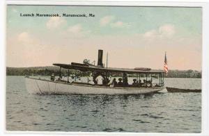 Steamer Launch Maranocook Maine 1910c postcard