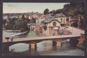 Vintage postcard 1910 Kyllburg bridge river view railway arch Rhineland Germany