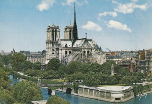 PARIS, NOTRE-DAME & JEAN XXIII SQUARE, France - Vintage POSTCARD