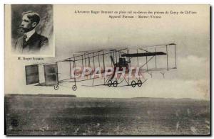 Old Postcard Jet Aviation L & # 39aviateur Roger Sommer in flight above the p...