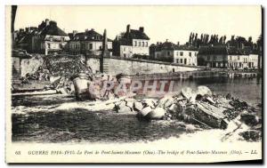 Old Postcard Militaria Bridge of Pont Sainte Maxence