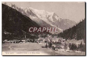 Argentiere and Mount White Postcard Old