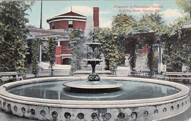 Illinois Peoria Fountain In Pompeian Garden Bradley Park