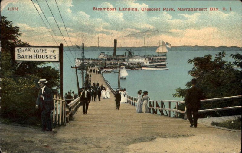 Narragansett Bay Rhode Island RI Steamboat Landing c1910 Vintage Postcard