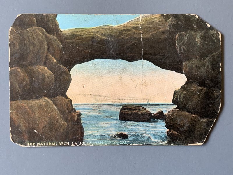 The Natural Arch La Jolla San Diego CA Seascape Litho Postcard A1142084015