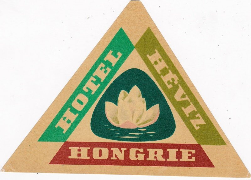 Hungary Heviz Hotel Heviz Vintage Luggage Label sk3703