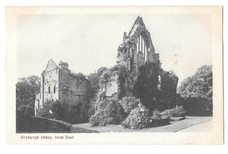 Scotland Dryburgh Abbey Ruins from East Vintage Postcard Sco