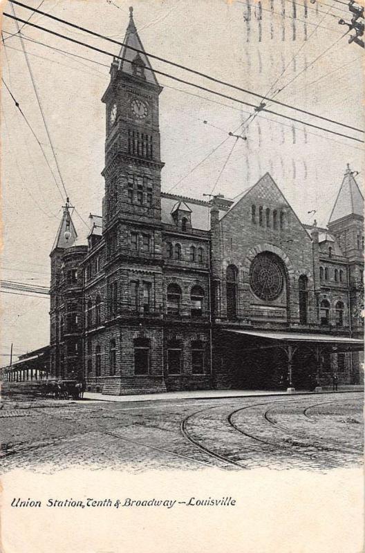 Louisville Kentucky 10th and Broadway Union Station antique pc Y10805