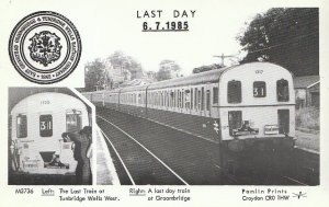 Kent Postcard - The Last Train at Tunbridge Wells and Groombridge,1985 - J330