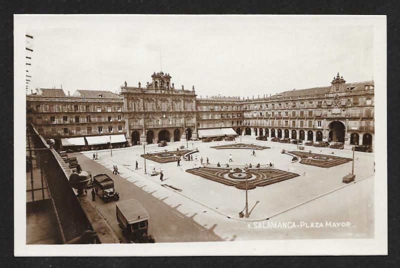 Plaza Mayor Salamanca Spain RPPC Unused c1920s