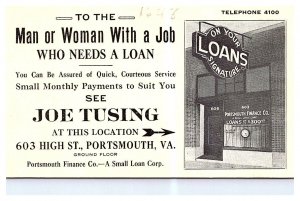 Virginia Portsmouth Finance Co. Small Loan Co. ( BLOTTER )