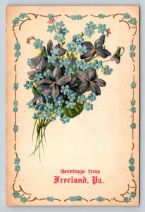 Greetings From  Freeland Pennsylvania    Postcard