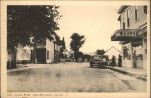 Perth New Brunswick Drugstore Cars c1930s-50s Postcard