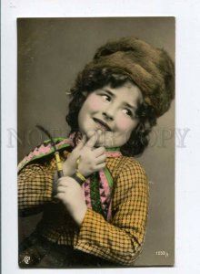 257742 SMIKING Little BOY w/ Tobacco pipe Vintage PHOTO PC