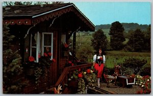 Berlin Ohio 1970s Postcard Pretty Swiss Girl Guggisberg Cheese Doughty Valley