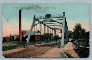 ALLIANCE OH BRIDGE & WATER WORKS ANTIQUE POSTCARD