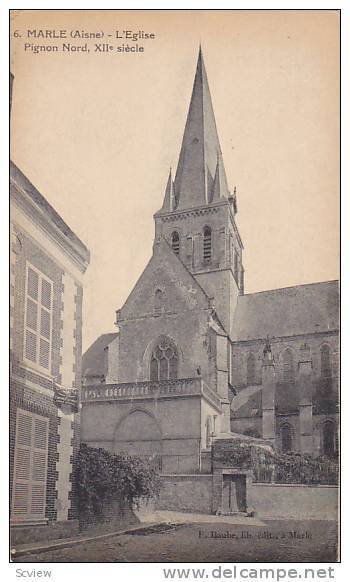 L'Eglise, Pignon Nord, XII Siecle, Marle (Aisne), France, 1900-1910s