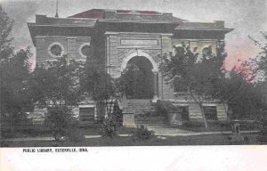 Public Library Esterville Iowa 1910c postcard