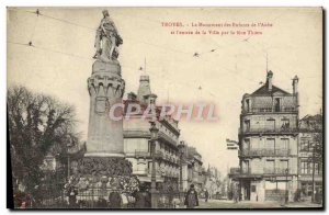 Old Postcard Troyes The Monument of Children & # & # 39Aube and 39entree by c...