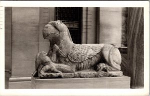 1950s RPPC Postcard ITALIAN ROMANESQUE STATUE CLEVELAND MUSEUM OF ART JG14