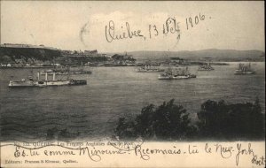 Quebec City Quebec PQ les Fregates Anglaises War Ship c1910 Vintage Postcard