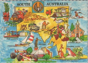 Maps Postcard - Map of South Australia   RR23529