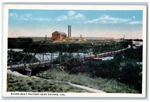 Salinas California CA Postcard Sugar Beet Factory Building Scene c1920's Antique