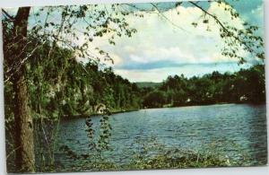 Trout pond in Maine - scenic pond lake in woods Posted 1956 Wilton ME 