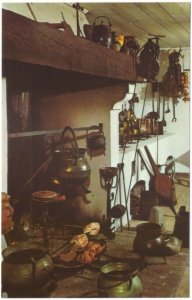 Kitchen In Governor's Apartment, Fortress Of Louisbourg NS, Vintage Postcard