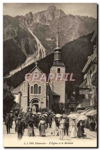 Old Postcard Chamonix L & # 39Eglise And Brevent