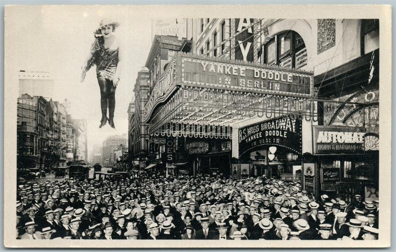 YANKEE DOODLE in BERLIN ADVERTISING PHOTOMONTAGE ANTIQUE REAL PHOTO RPPC collage