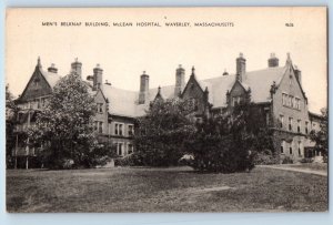 Waverly Massachusetts Postcard Men Belknap Building McClean Hospital 1940 Linen