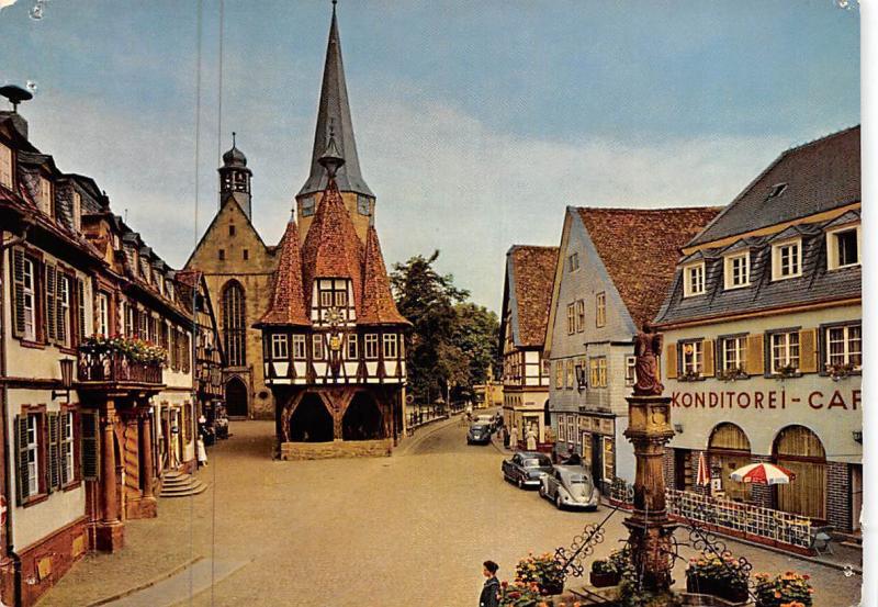 Michelstadt Des Herz Des Odenwaldes Marktplatz Cafe Auto Vintage Cars Hippostcard